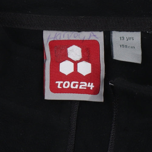 TOG24 Boys Black Fleece 1/4 Zip Hoodie Size 13 Years