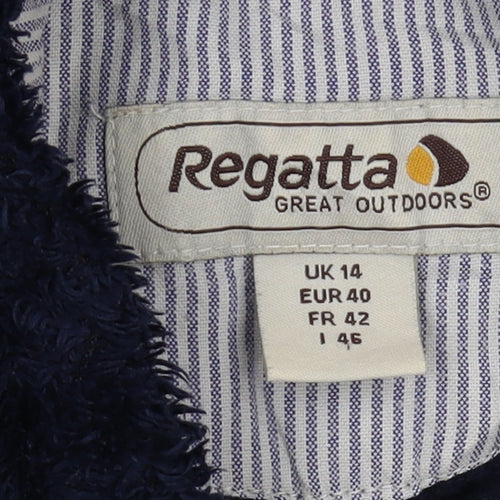 Regatta Women's Blue Henley Long Sleeve Pullover, UK 14