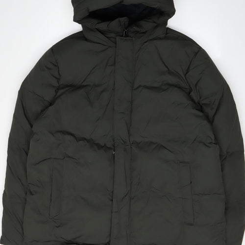 Marks & Spencer Men's Green XL Puffer Jacket with Hood