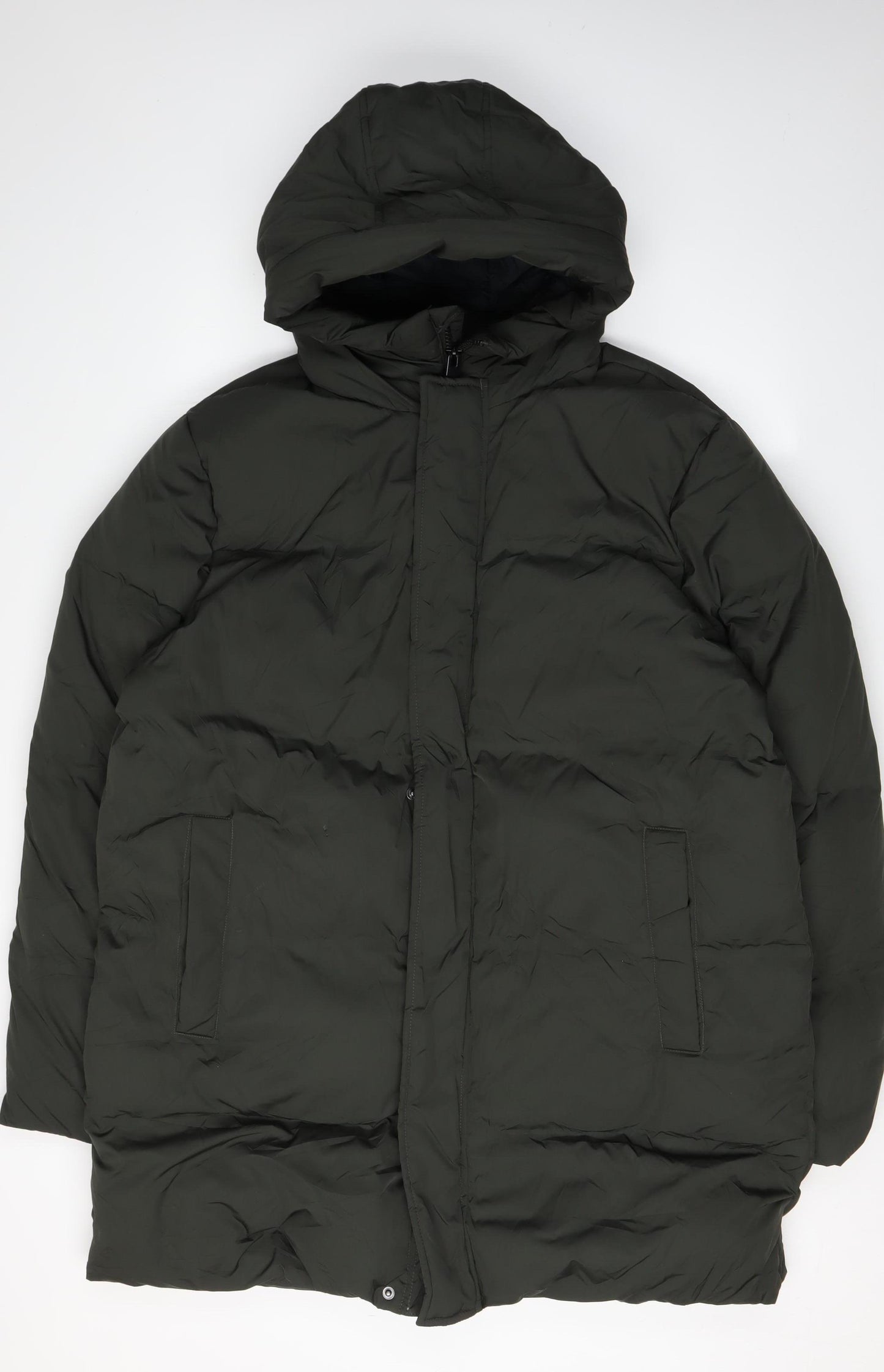 Marks & Spencer Men's Green XL Puffer Jacket with Hood