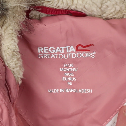 Regatta Pink Unisex Toddler Snowsuit 24-36M Winter Hooded