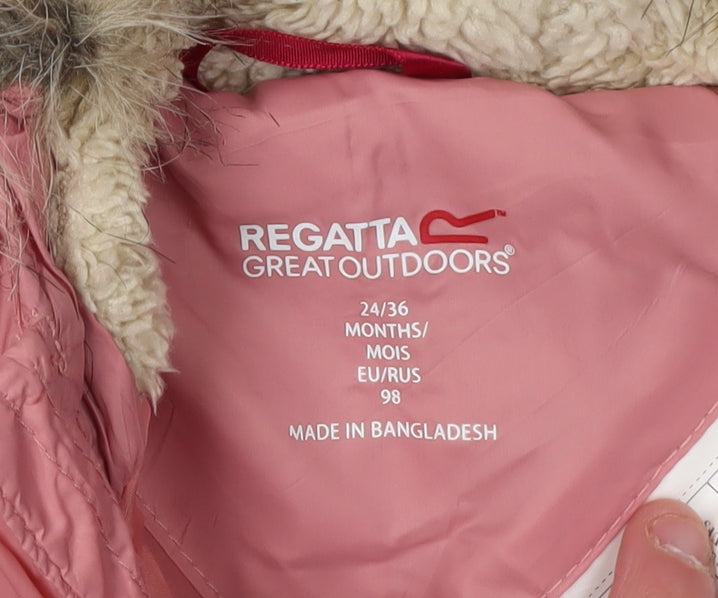 Regatta Pink Unisex Toddler Snowsuit 24-36M Winter Hooded