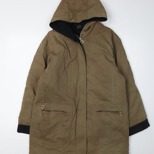 Panwear Women's Brown Hooded Parka Jacket Size 10 Casual