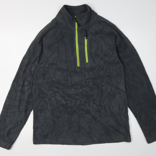 Starter Men's Grey 1/2 Zip Fleece Sweatshirt - Size S, Lightweight