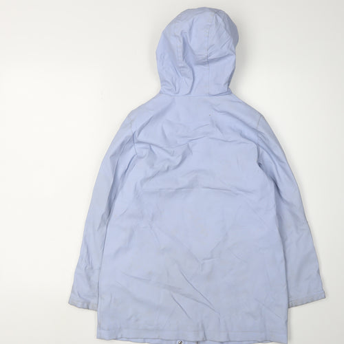 Jasper Conran Girls Blue Rain Coat 9-10 Years Hooded Lightweight