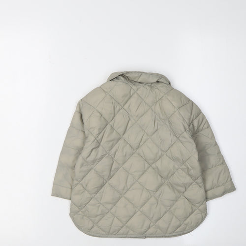 Zara Unisex Green Puffer Jacket 18-24M Quilted Lined