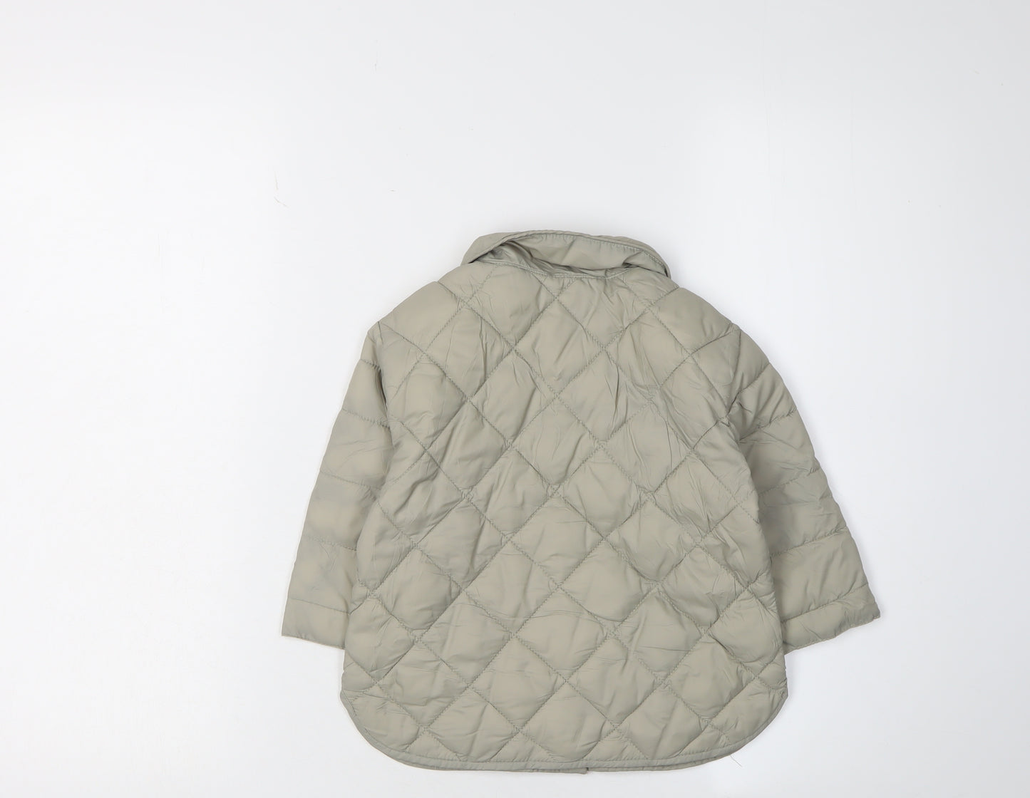 Zara Unisex Green Puffer Jacket 18-24M Quilted Lined