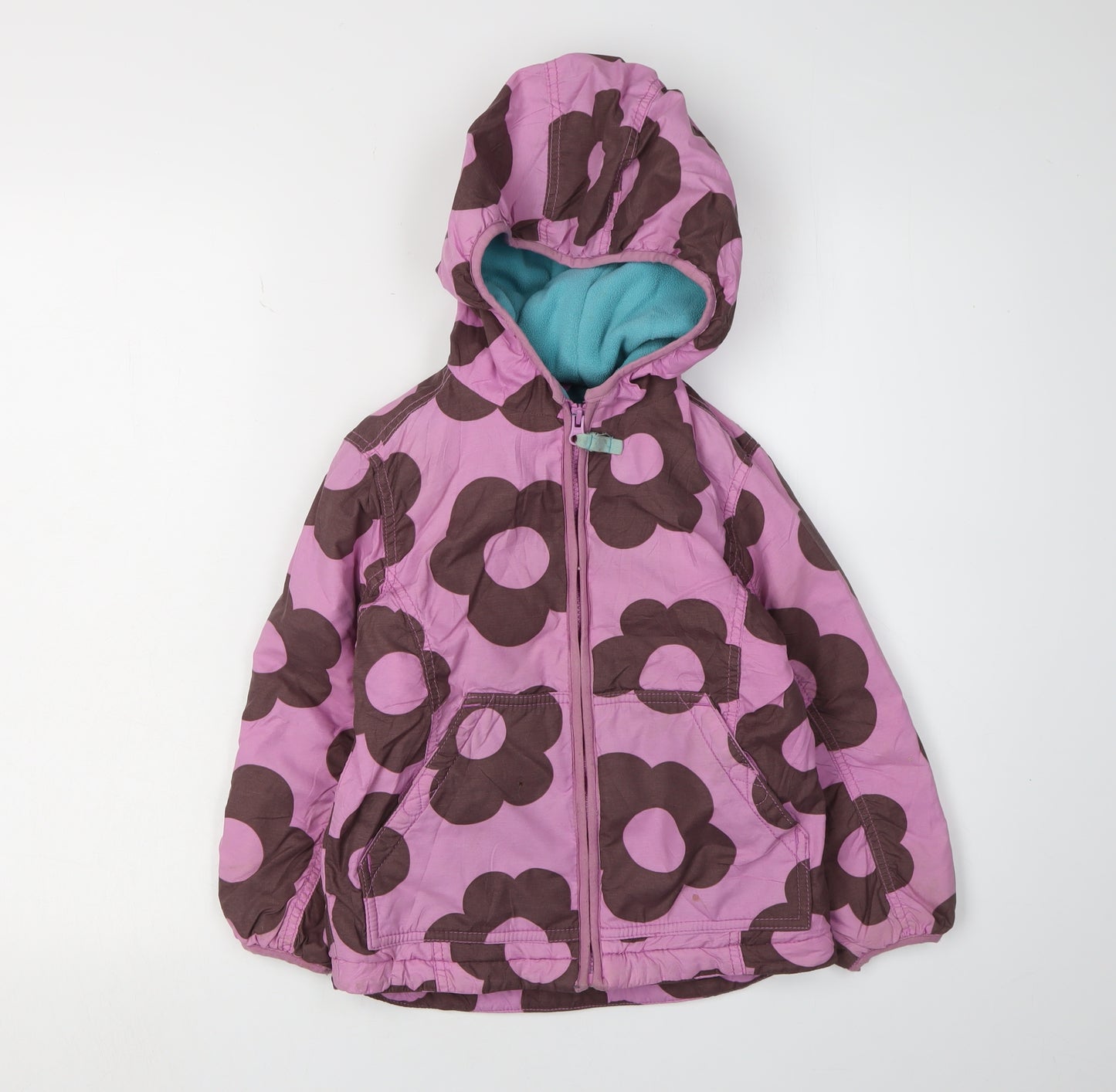 Mini Boden Girls' Floral Pink Puffer Jacket, Ages 5-6