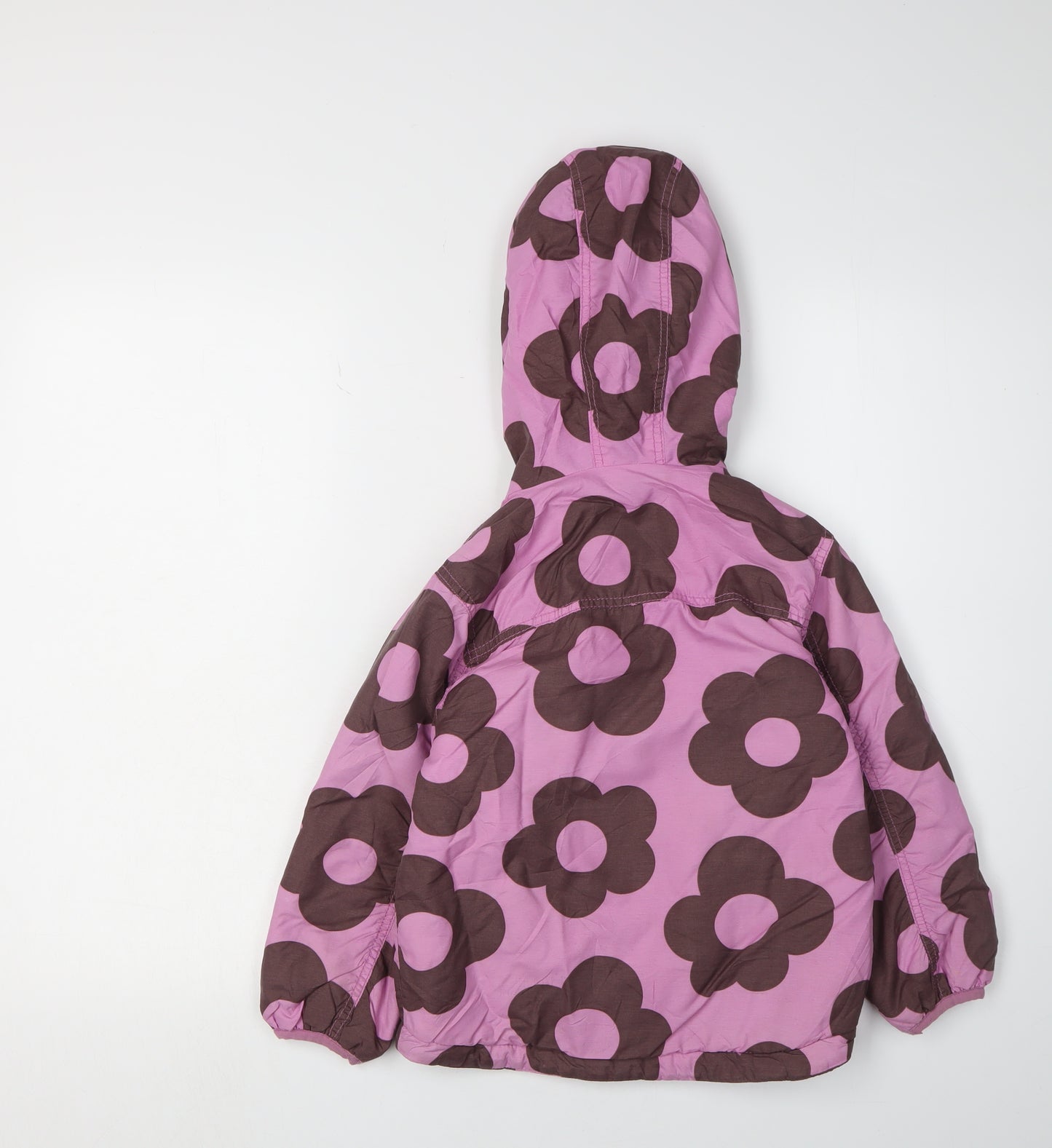 Mini Boden Girls' Floral Pink Puffer Jacket, Ages 5-6