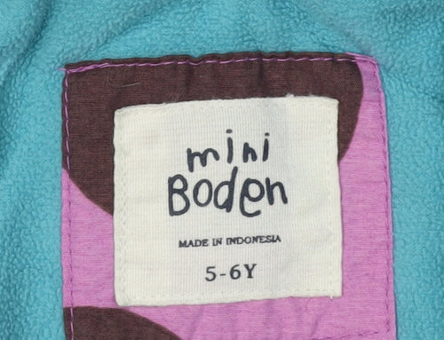 Mini Boden Girls' Floral Pink Puffer Jacket, Ages 5-6