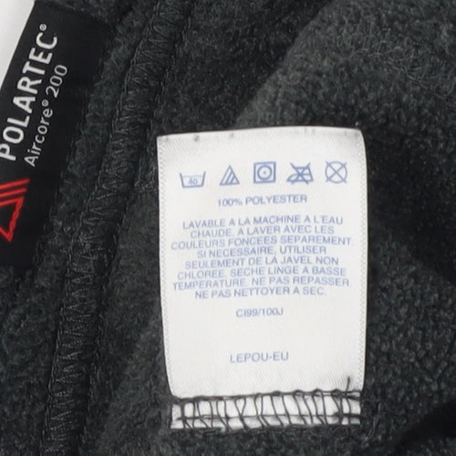 Lands' End Women's Black Grey Fleece Jacket M Casual