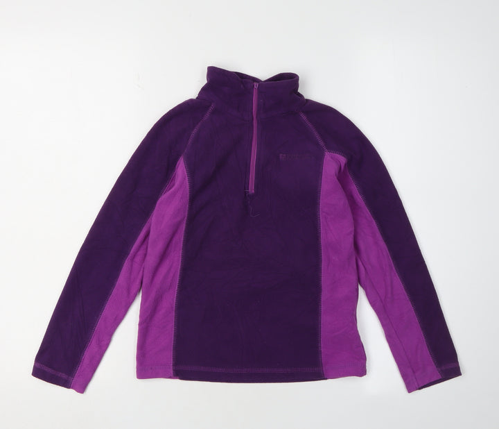 Mountain Warehouse Girls Purple Fleece 1/2 Zip Sweatshirt 7-8