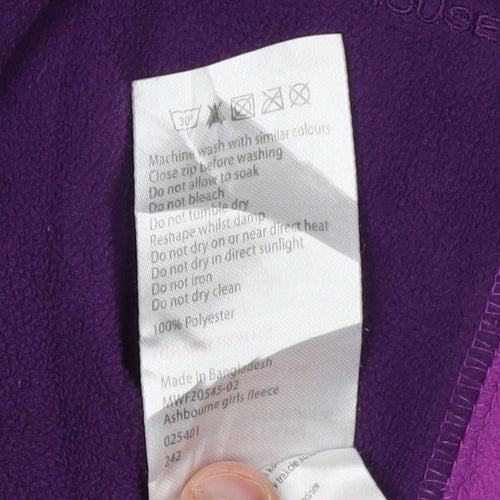 Mountain Warehouse Girls Purple Fleece 1/2 Zip Sweatshirt 7-8