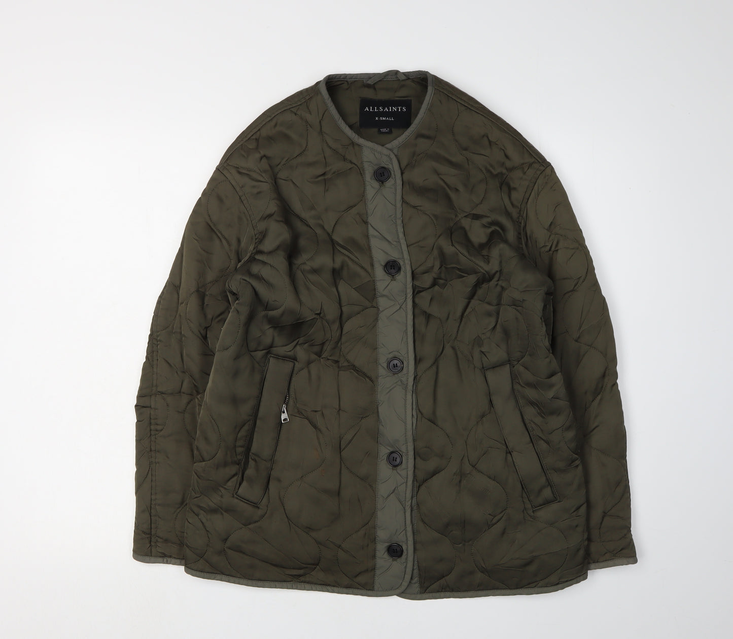 AllSaints Men's Green XS Quilted Jacket