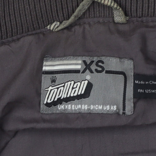 Topman Men's Grey Check Hooded Jacket XS