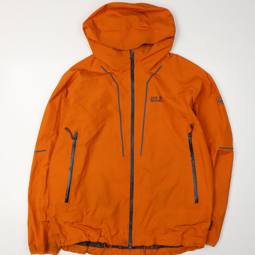 Jack Wolfskin Men's Orange Windbreaker Jacket, Size L