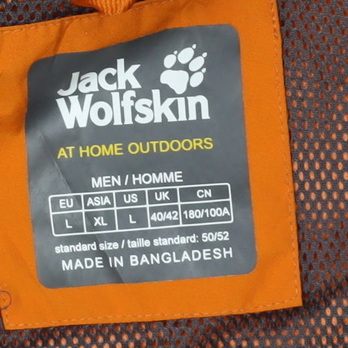 Jack Wolfskin Men's Orange Windbreaker Jacket, Size L