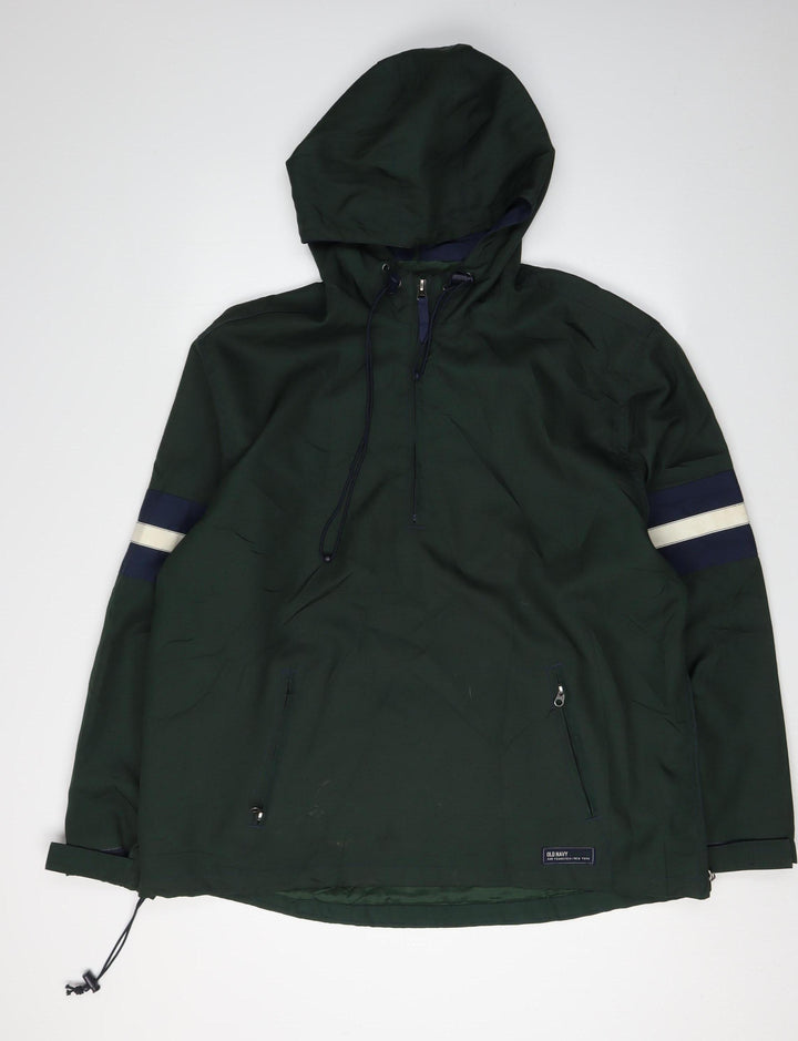 Old Navy Green Men's Anorak Jacket L Hooded