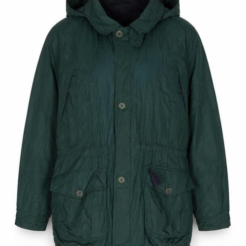 Casual Club Men's Green Parka Jacket L Hooded Outdoor