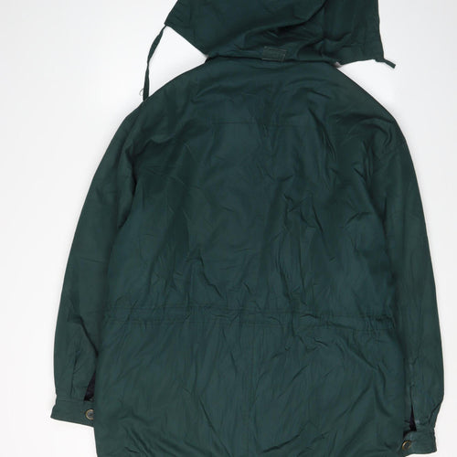 Casual Club Men's Green Parka Jacket L Hooded Outdoor
