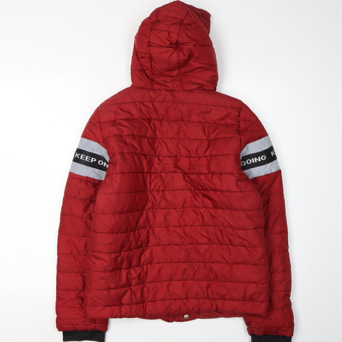 LC Waikiki Boys Red Puffer Jacket 12-13 Years Hooded