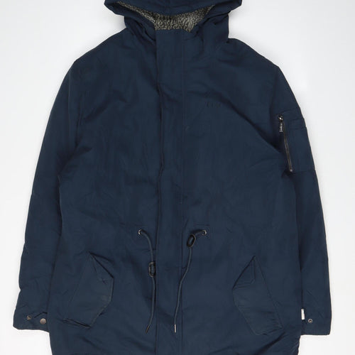 Lee Cooper Men's Blue Hooded Parka Jacket L