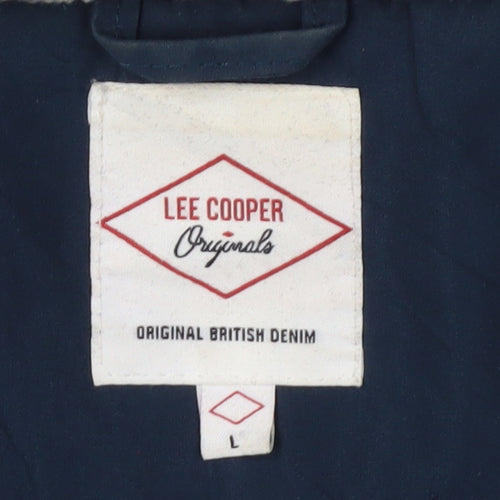 Lee Cooper Men's Blue Hooded Parka Jacket L