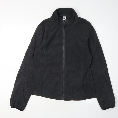 Crane Women's Black Fleece Jacket S Casual Full Zip