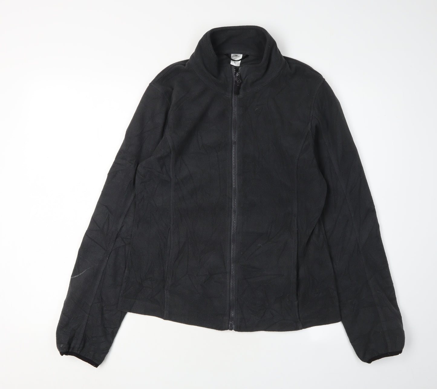 Crane Women's Black Fleece Jacket S Casual Full Zip