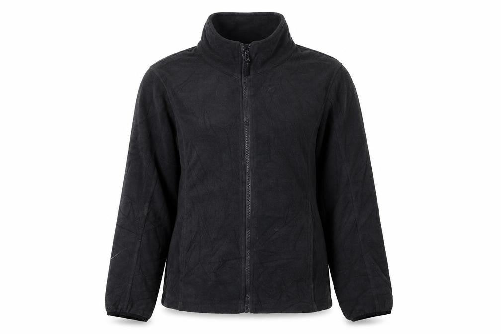 Front view of Crane Women's Black Fleece Jacket S Casual Full Zip
