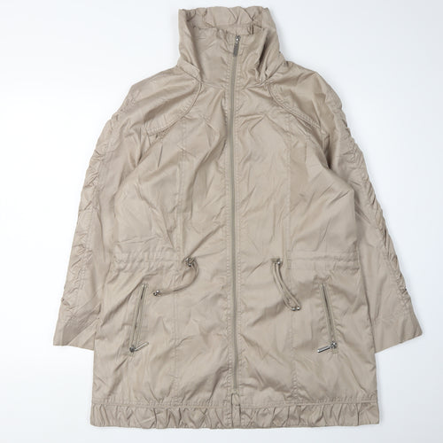 Tagg Women's Beige Long Jacket with Full Zip Size 1