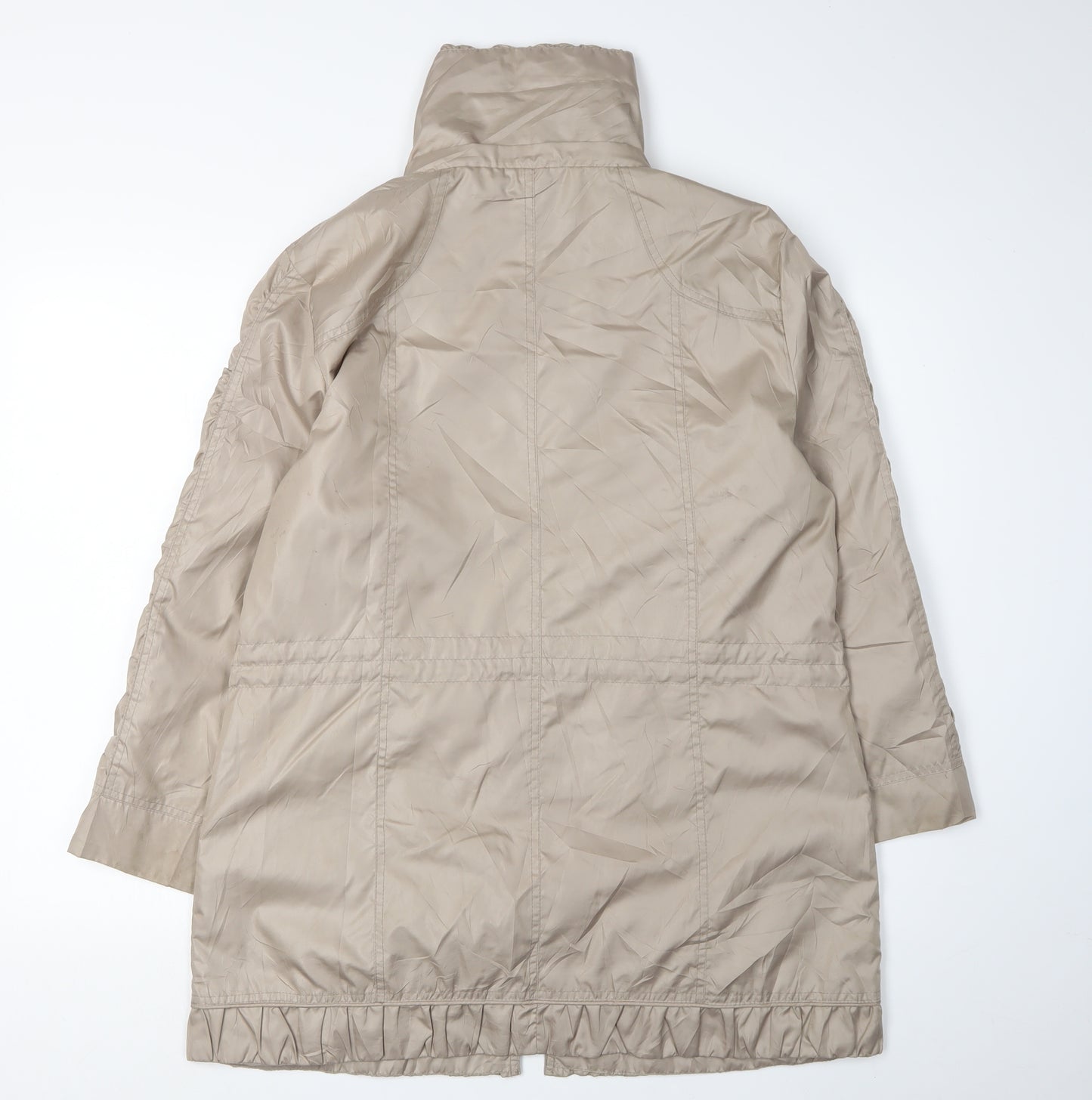 Tagg Women's Beige Long Jacket with Full Zip Size 1