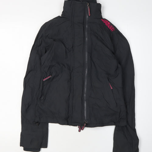 Superdry Women's Black Cropped Winter Jacket, S, Full Zip