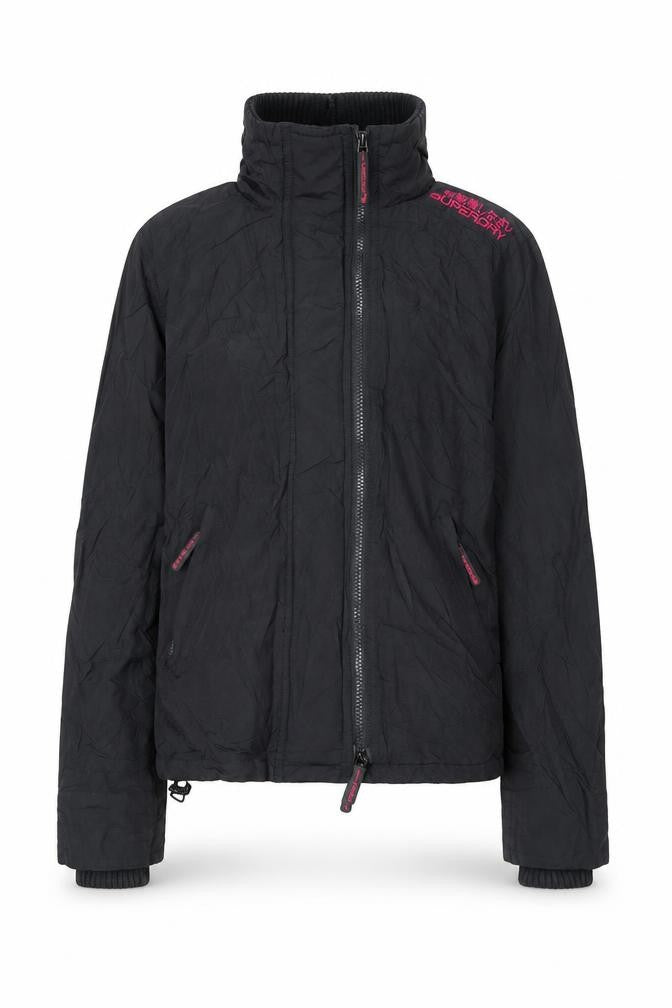 Superdry Women's Black Cropped Winter Jacket, S, Full Zip