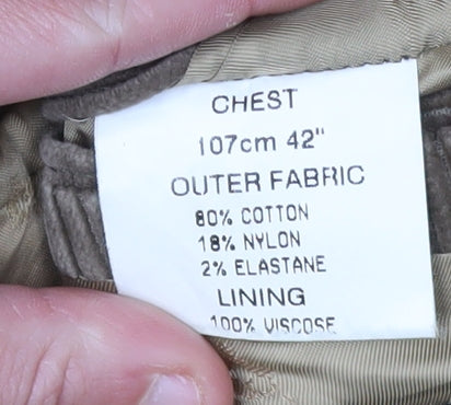 Wolsey Men's Brown Corduroy Blazer 42 Single-Breasted