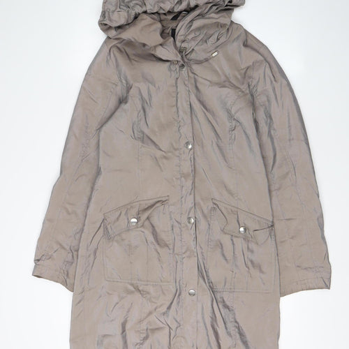 Utex Women's Beige Parka Coat S Hooded Casual