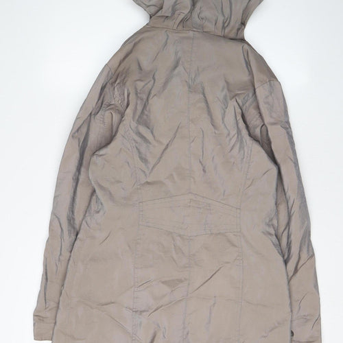 Utex Women's Beige Parka Coat S Hooded Casual