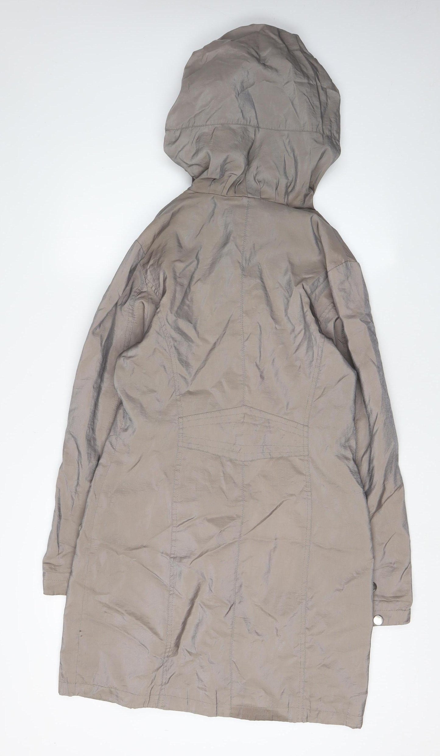 Utex Women's Beige Parka Coat S Hooded Casual