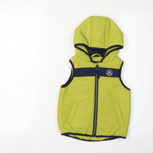 Next Boys Green Sleeveless Hooded Bodywarmer 2 Years
