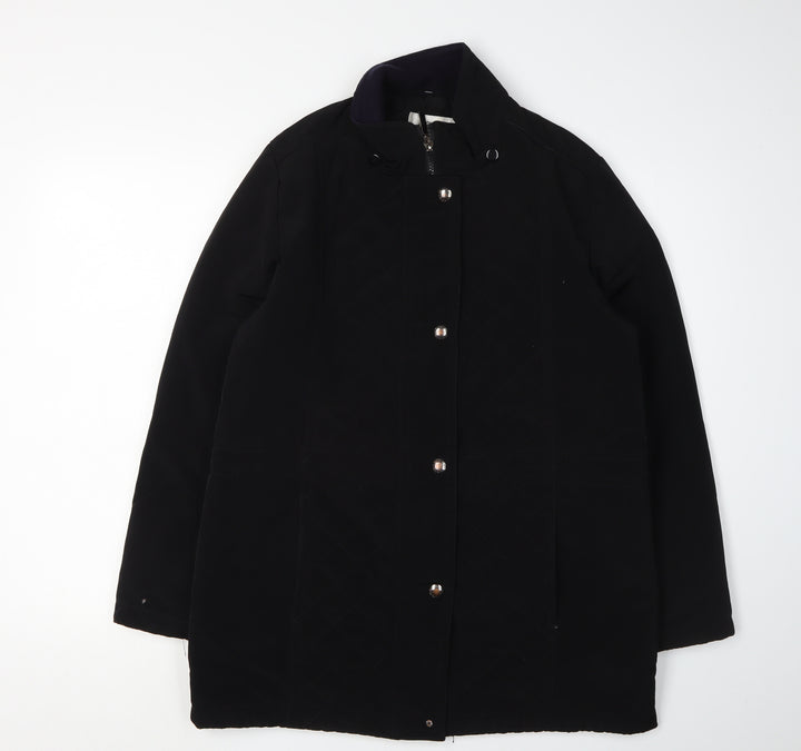 Liz Claiborne Men's Black Regular Fit Mid-Length Coat