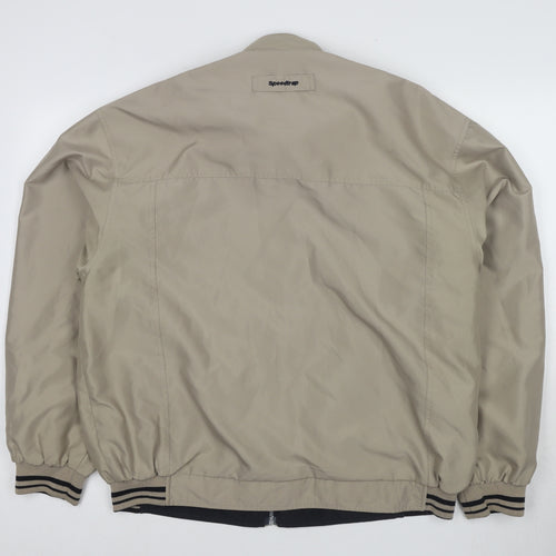 Speedtrap Men's Beige Bomber Jacket, M, Classic Fit