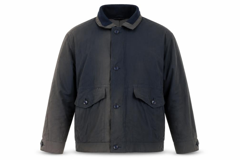 Front view of Dannimac Men's Green Jacket M Button-Up, Cotton/Nylon