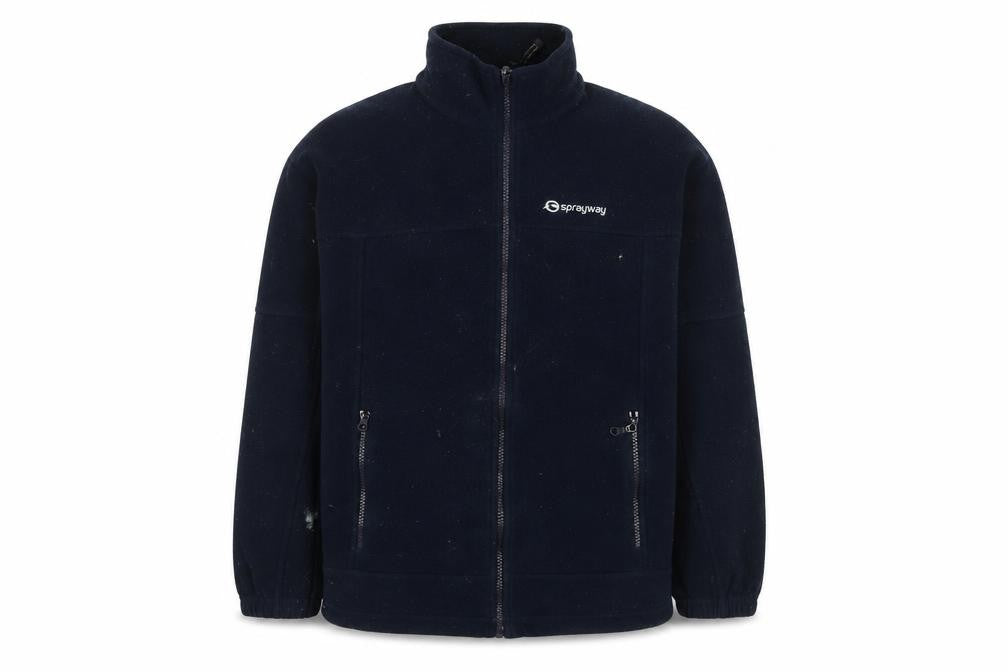Front view of Sprayway boys’ black fleece jacket, size 12, full zip