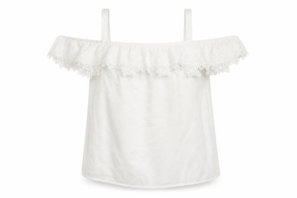 Front view of Oasis Women's White Camisole Blouse, size 10
