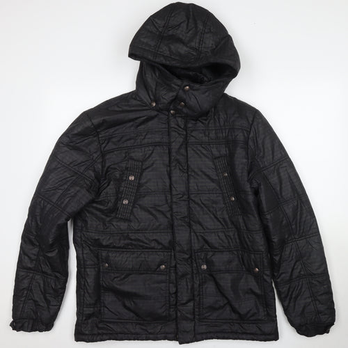 Allen Solly Women's Black Hooded Puffer Jacket XL