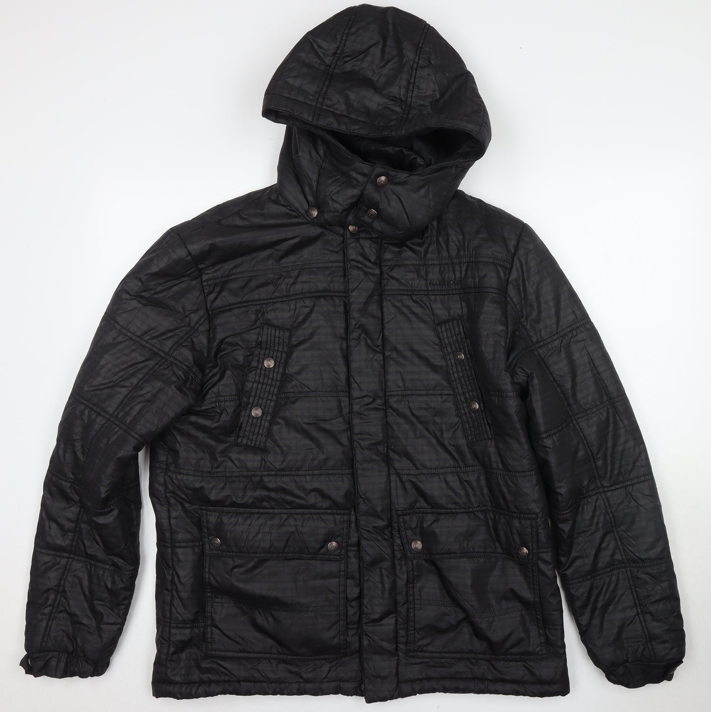 Allen Solly Women's Black Hooded Puffer Jacket XL