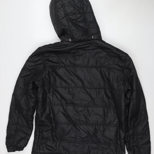 Allen Solly Women's Black Hooded Puffer Jacket XL