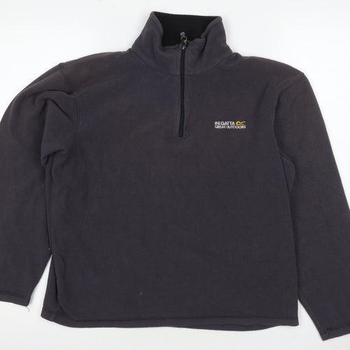 Regatta Men's Black 1/4 Zip Fleece Sweatshirt S