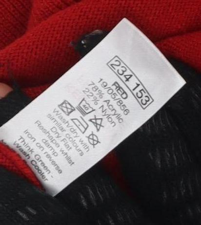 Marks and Spencer Women's Red Roll Neck Tunic Jumper Size 8