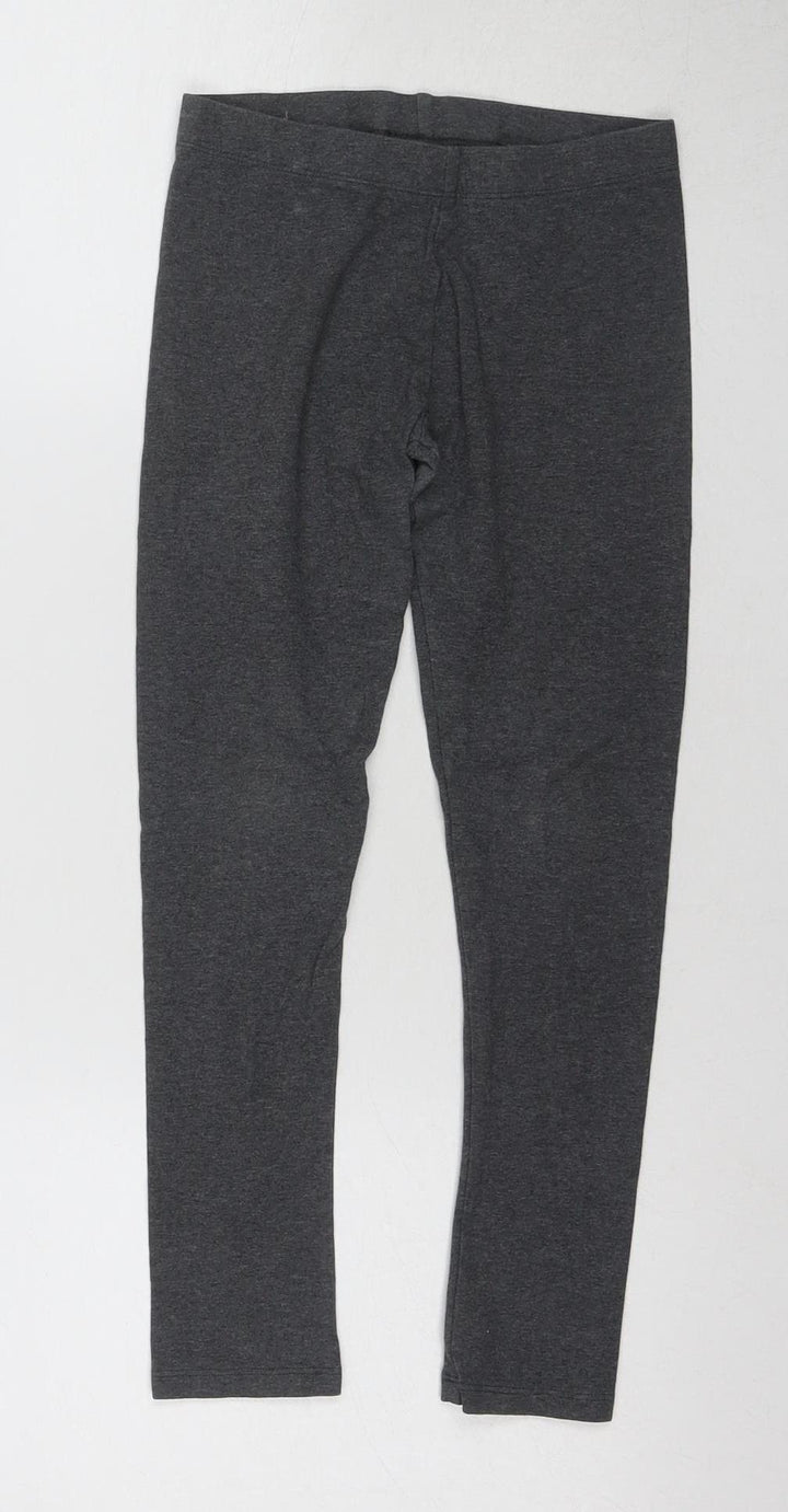 Next Girls Grey Leggings 8 Years Cotton Slim Fit Activewear